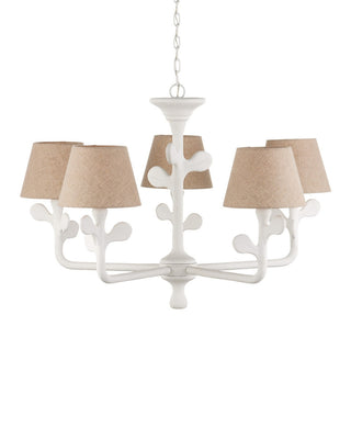 Charny Five Light Chandelier in Gesso White