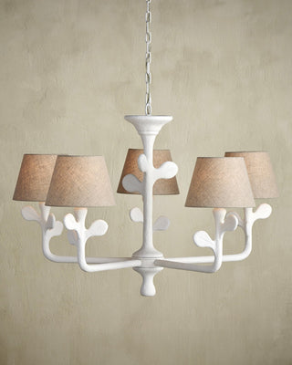 Charny Five Light Chandelier in Gesso White