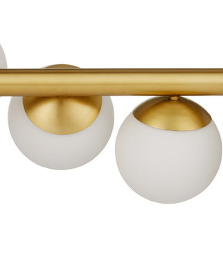 Barcarolle Nine Light Chandelier in Brushed Brass/White