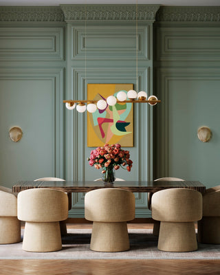 Barcarolle Nine Light Chandelier in Brushed Brass/White