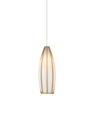 Currey and Company - 9000-1185 - One Light Pendant - Parish - White/Antique Brass/Silver