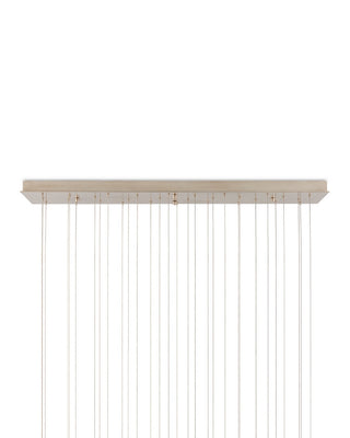 Parish 30 Light Pendant in White/Antique Brass/Silver