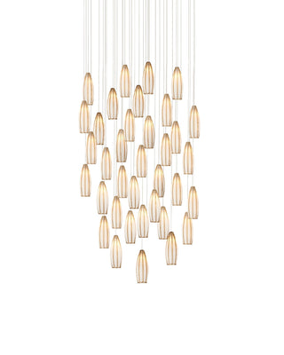 Currey and Company - 9000-1191 - 36 Light Pendant - Parish - White/Antique Brass/Silver
