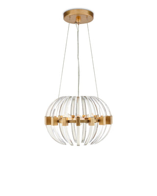 Coquette Three Light Chandelier in Clear/Antique Brass