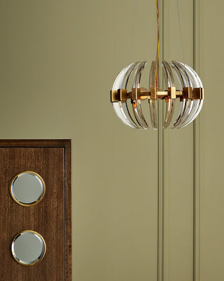 Coquette Three Light Chandelier in Clear/Antique Brass