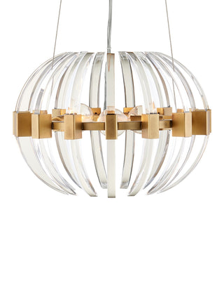 Currey and Company - 9000-1193 - Three Light Chandelier - Coquette - Clear/Antique Brass