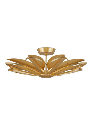 Stewart Eight Light Semi-Flush Mount in Gold Leaf