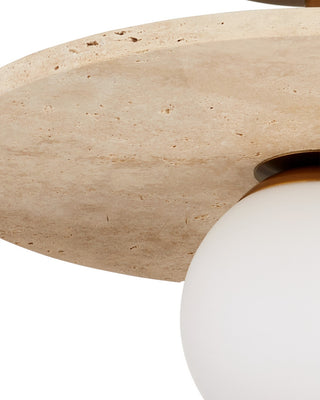 Apricity One Light Semi-Flush Mount in Beige/Antique Brass/Frosted White