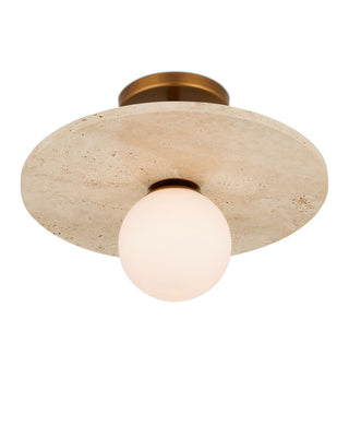 Apricity One Light Semi-Flush Mount in Beige/Antique Brass/Frosted White