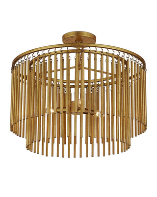 Mantra Three Light Semi-Flush Mount in Gold Leaf