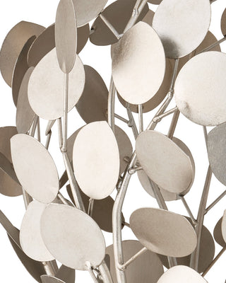 Lunaria One Light Chandelier in Contemporary Silver Leaf