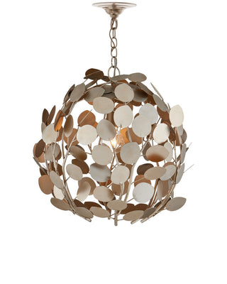 Lunaria One Light Chandelier in Contemporary Silver Leaf