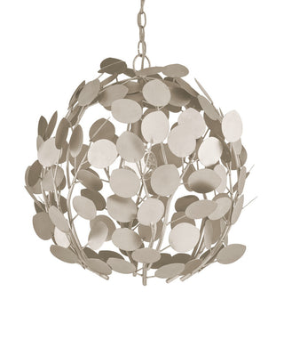 Lunaria One Light Chandelier in Contemporary Silver Leaf