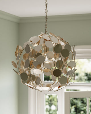 Lunaria One Light Chandelier in Contemporary Silver Leaf