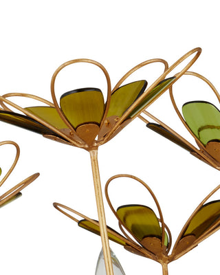 Midsummer Nine Light Chandelier in Contemporary Gold Leaf/Contemporary Gold/Green