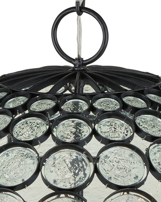 Etude Six Light Chandelier in Clear/Satin Black