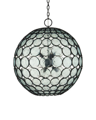 Etude Six Light Chandelier in Clear/Satin Black