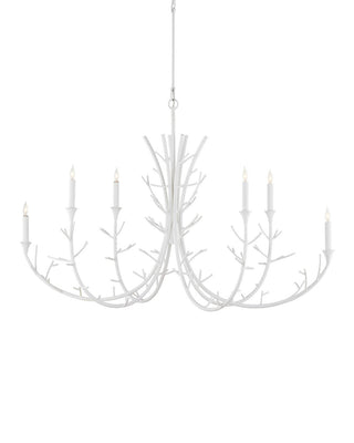 Twiggy Six Light Chandelier in Gesso White