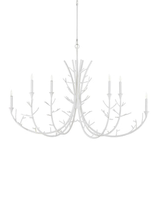 Twiggy Six Light Chandelier in Gesso White