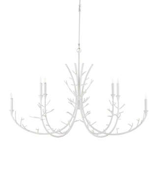 Twiggy Six Light Chandelier in Gesso White