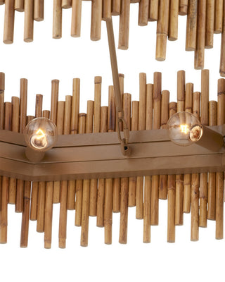 Teahouse Eight Light Chandelier in Natural/Khaki