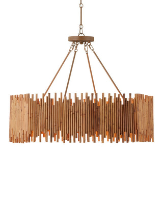 Teahouse Eight Light Chandelier in Natural/Khaki