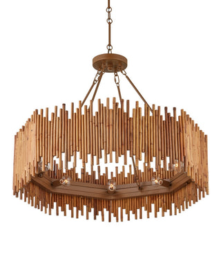 Teahouse Eight Light Chandelier in Natural/Khaki
