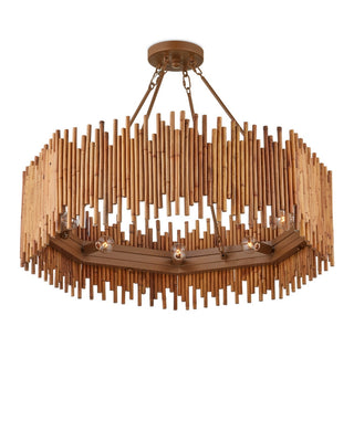 Teahouse Eight Light Chandelier in Natural/Khaki