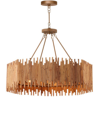 Teahouse Eight Light Chandelier in Natural/Khaki