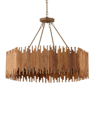 Teahouse Eight Light Chandelier in Natural/Khaki