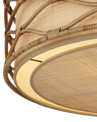 Partita Three Light Pendant in Natural/Saddle Tan