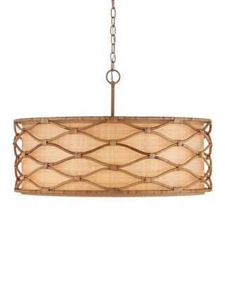 Partita Three Light Pendant in Natural/Saddle Tan