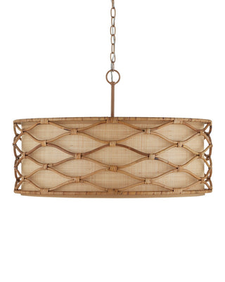 Partita Three Light Pendant in Natural/Saddle Tan