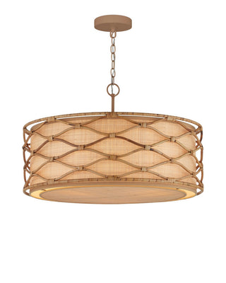 Partita Three Light Pendant in Natural/Saddle Tan