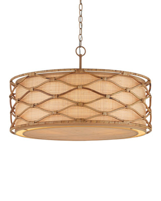 Currey and Company - 9000-1209 - Three Light Pendant - Partita - Natural/Saddle Tan
