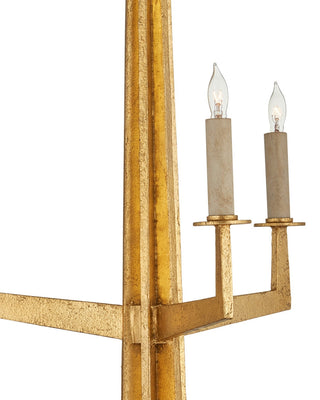 Goldfinch Nine Light Chandelier in Washed Lucerne Gold