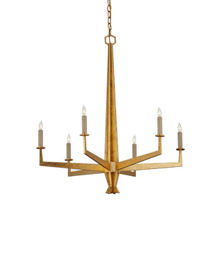 Goldfinch Six Light Chandelier in Washed Lucerne Gold