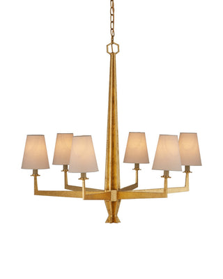 Goldfinch Six Light Chandelier in Washed Lucerne Gold