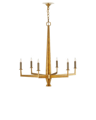 Goldfinch Six Light Chandelier in Washed Lucerne Gold