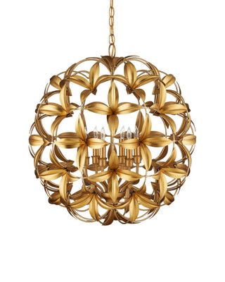 Helenium Six Light Chandelier in Contemporary Gold Leaf/Contemporary Gold