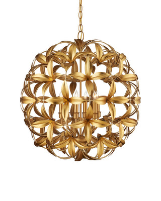 Helenium Six Light Chandelier in Contemporary Gold Leaf/Contemporary Gold