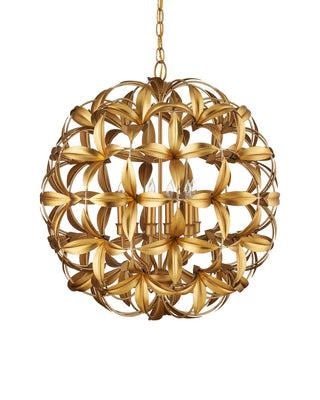 Helenium Six Light Chandelier in Contemporary Gold Leaf/Contemporary Gold
