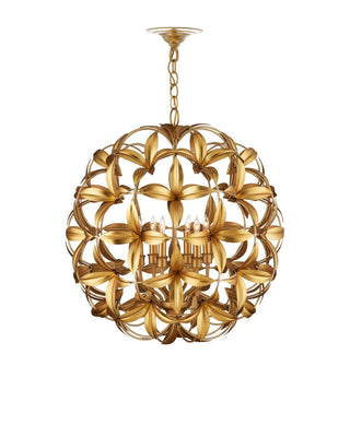 Helenium Six Light Chandelier in Contemporary Gold Leaf/Contemporary Gold