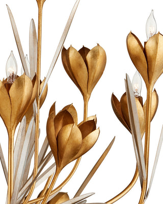 Hortensia Nine Light Chandelier in Contemporary Gold Leaf/Contemporary Gold/Contemporary Silver Leaf