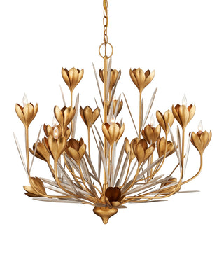 Currey and Company - 9000-1215 - Nine Light Chandelier - Hortensia - Contemporary Gold Leaf/Contemporary Gold/Contemporary Silver Leaf