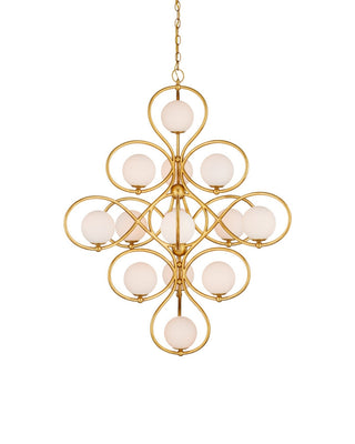 Storrs 14 Light Chandelier in Contemporary Gold Leaf/Contemporary Gold/White