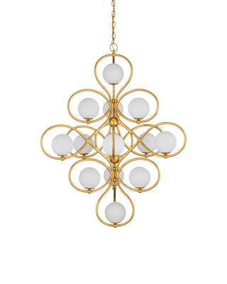 Storrs 14 Light Chandelier in Contemporary Gold Leaf/Contemporary Gold/White