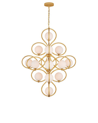 Storrs 14 Light Chandelier in Contemporary Gold Leaf/Contemporary Gold/White