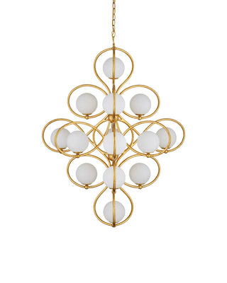 Storrs 14 Light Chandelier in Contemporary Gold Leaf/Contemporary Gold/White