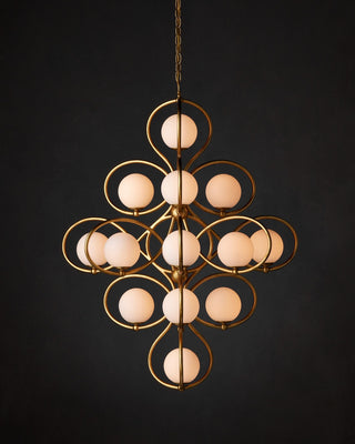 Storrs 14 Light Chandelier in Contemporary Gold Leaf/Contemporary Gold/White